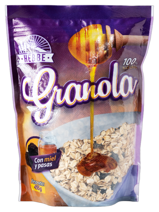Granola con miel y pasas