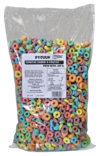 Cereales HEBBE (marca por confirmar) Donitas sabor a frutas Sabor a frutas, 400 g